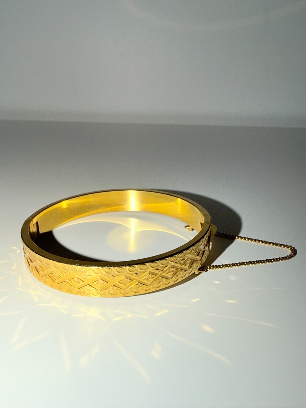 Gold-Tone West Germany Gold-Tone Textured Bangle Bracelet